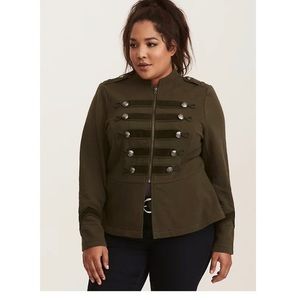 Torrid Embellished Zip Front Military Jacket